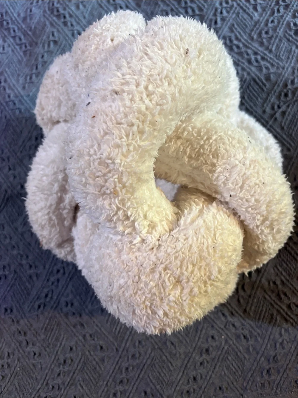 Plush Cream Knot Accent Pillow - Cozy Decorative Throw Pillow
